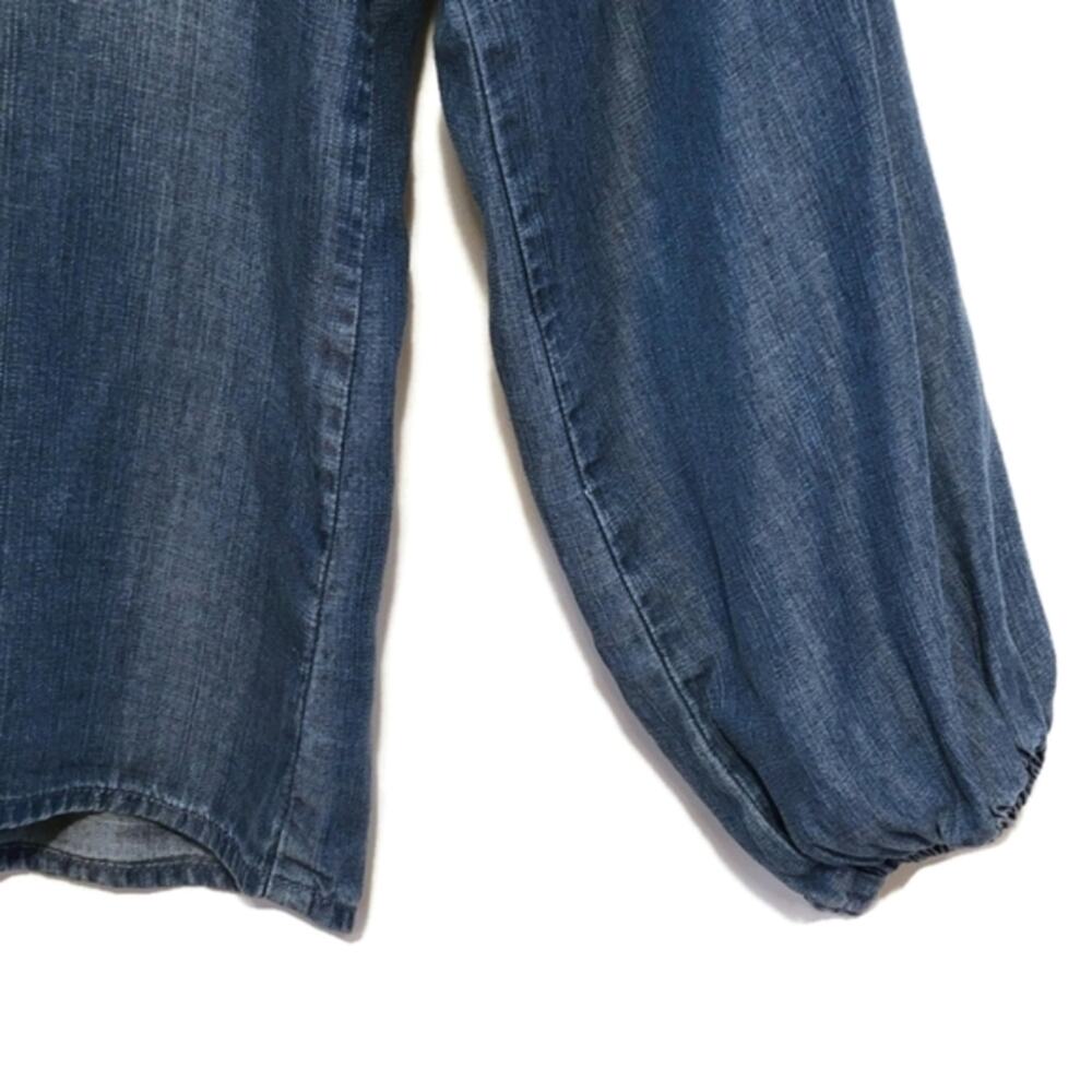 Cloth & Stone Chambray Denim Button Down V-Neck Shirt Top Casual Classic XS - Picture 4 of 14